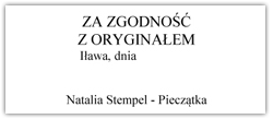 szablon pieczątki z gotowym hasłem